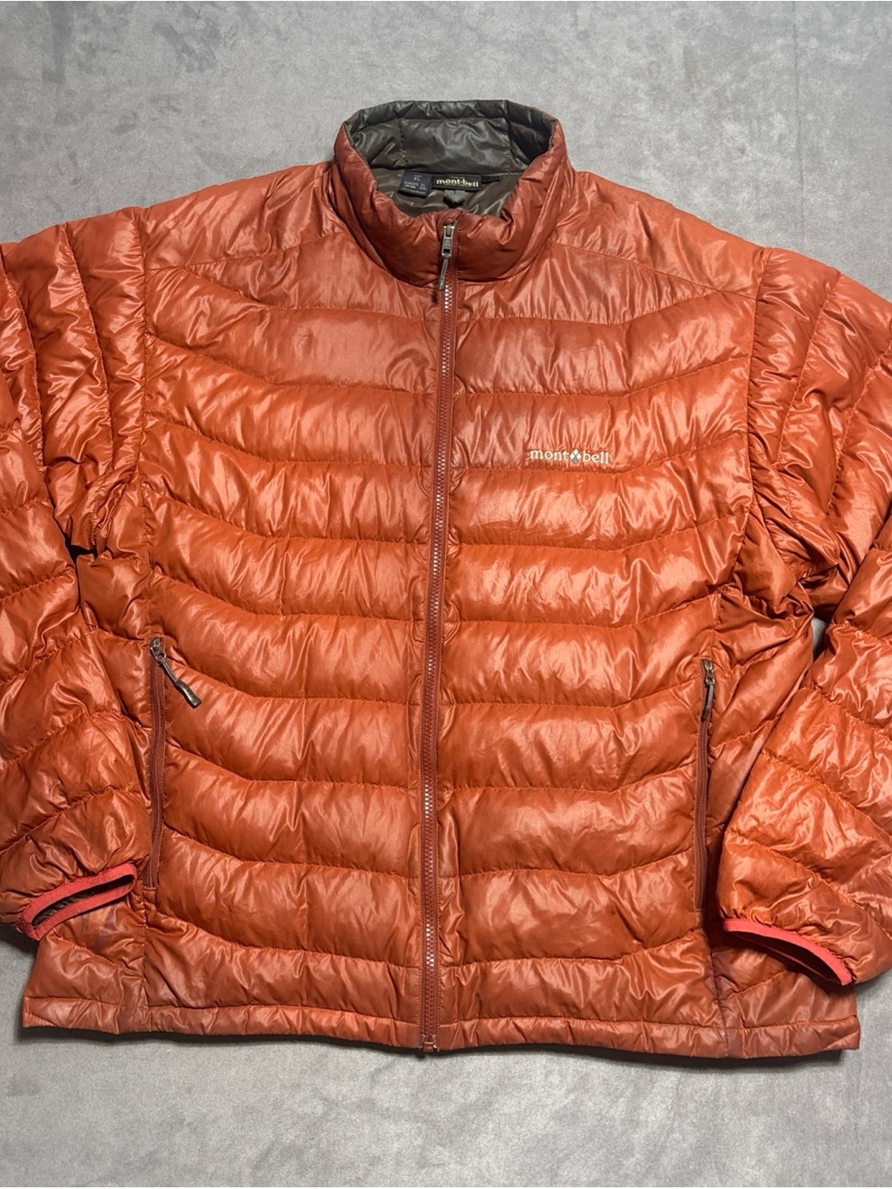 Montbell Mens Large Superior Down Jacket Ultralight Puffer Full Zip Brown
